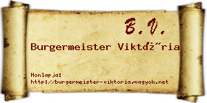 Burgermeister Viktória névjegykártya